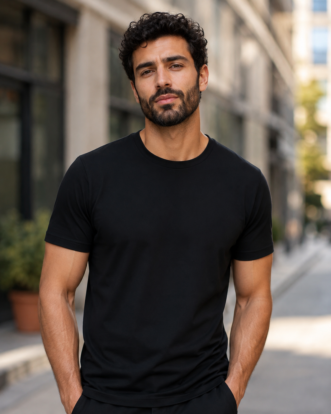 Camiseta Wortic Essencial PRO preta masculina lisa - look casual urbano